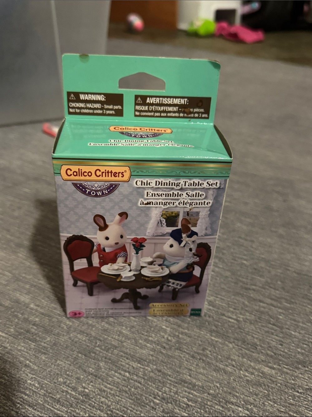 Calico Critters Chic Dining Table Set - Teal Accents